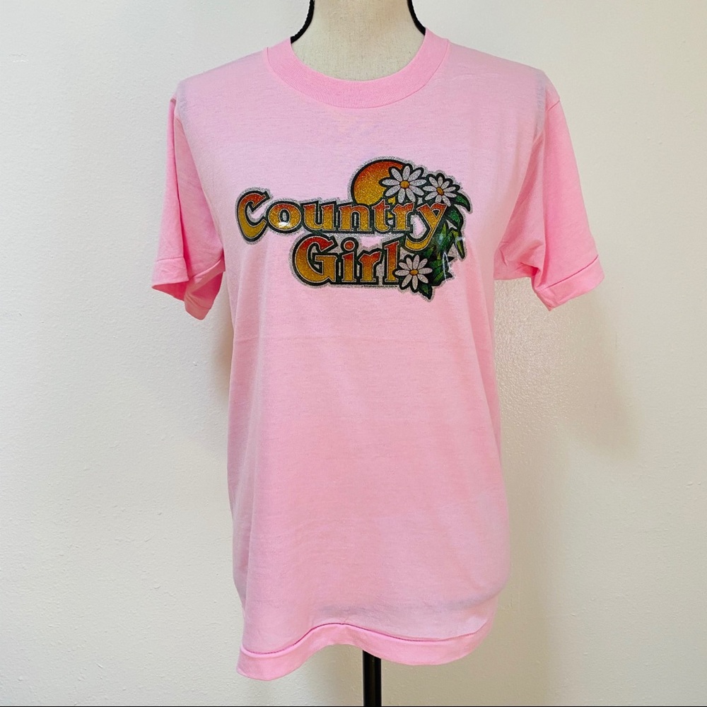 Screen Stars Pink "Country Girl" Graphic Tee